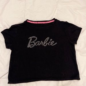 trendy black stretchy barbie baby tee from forever 21